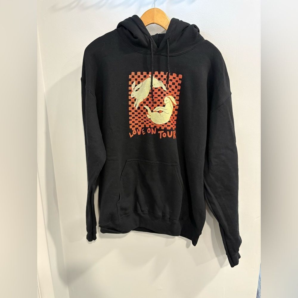 Harry Styles Love On Tour Gildan Black Hoodie with Graphic Design